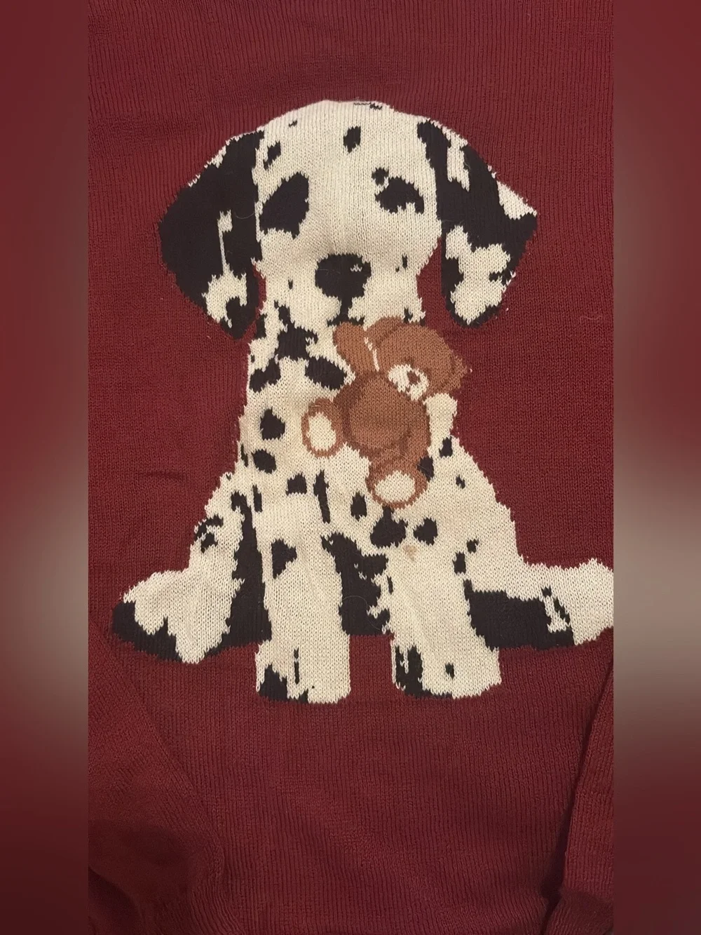 Aeropostale Maroon Dog Graphic Pet Sweater
